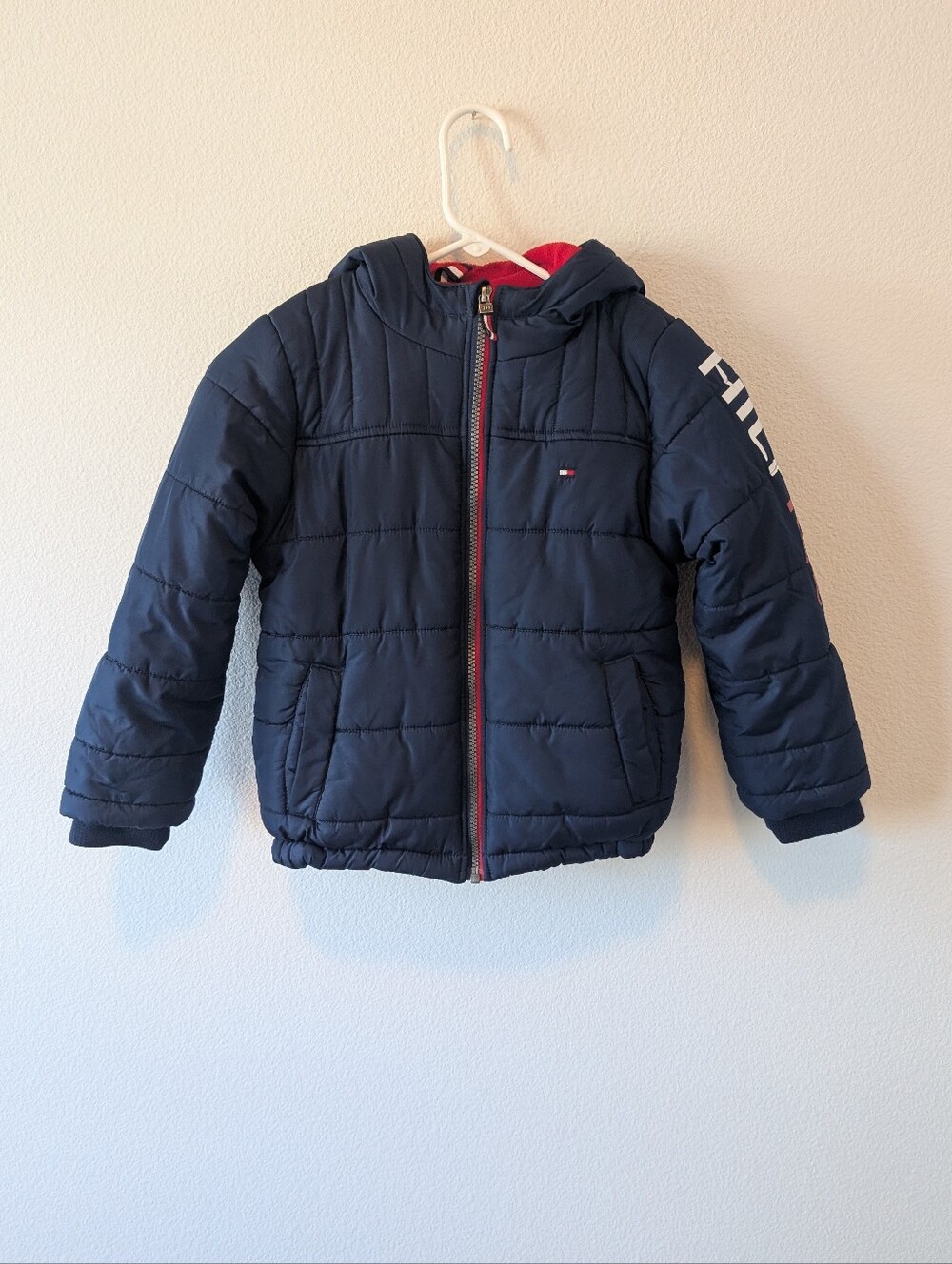 Kids Tommy Hilfiger Navy Hooded Quilted Puffer Jacket SZ XS 4/5